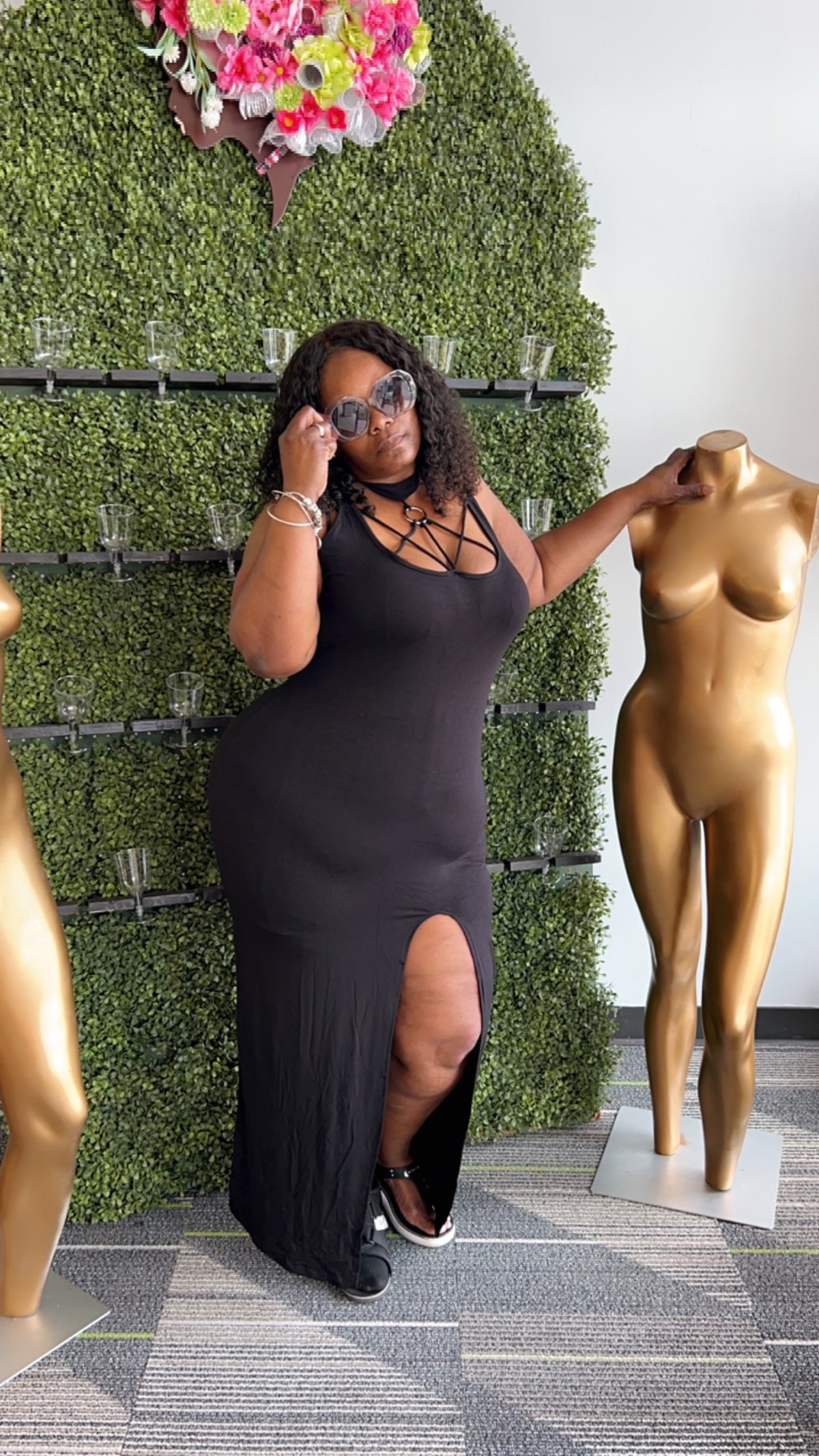 Criss Cross O Ring Maxi Dress