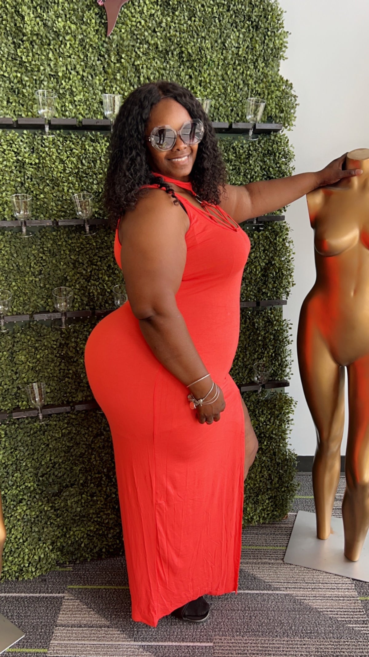 Criss Cross O Ring Maxi Dress