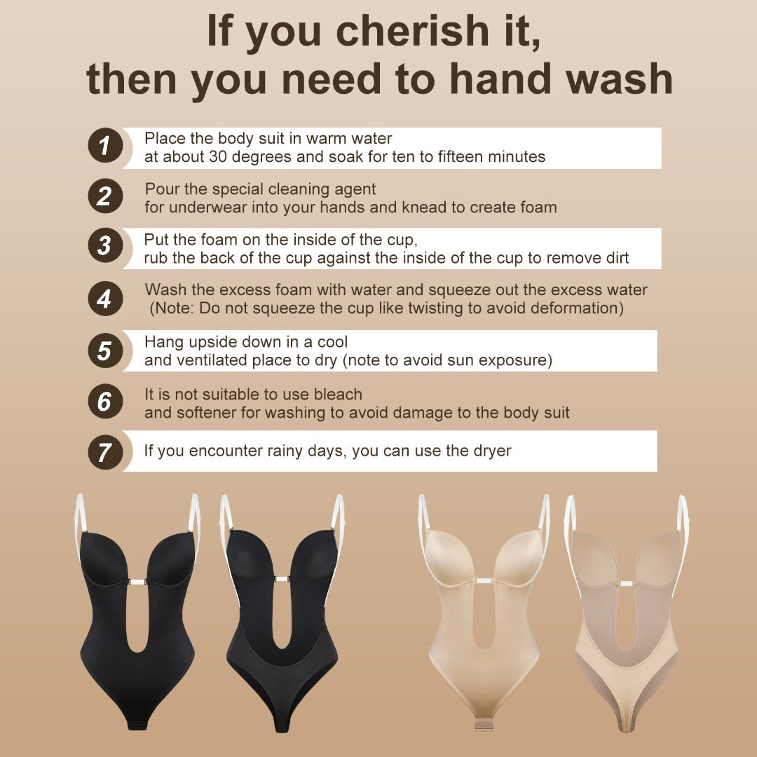 Backless U-Plunge Thong Bodysuit Shaper