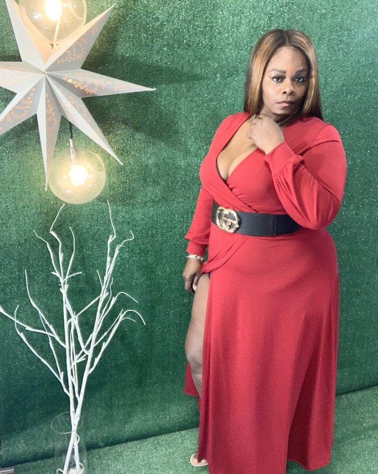 Enterprise Wrap Dress-DRESS-Tres Unique Boutique-SMALL-BURGUNDY-Tres Unique Boutique