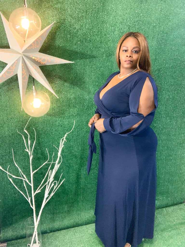 Enterprise Wrap Dress-DRESS-Tres Unique Boutique-SMALL-NAVY-Tres Unique Boutique
