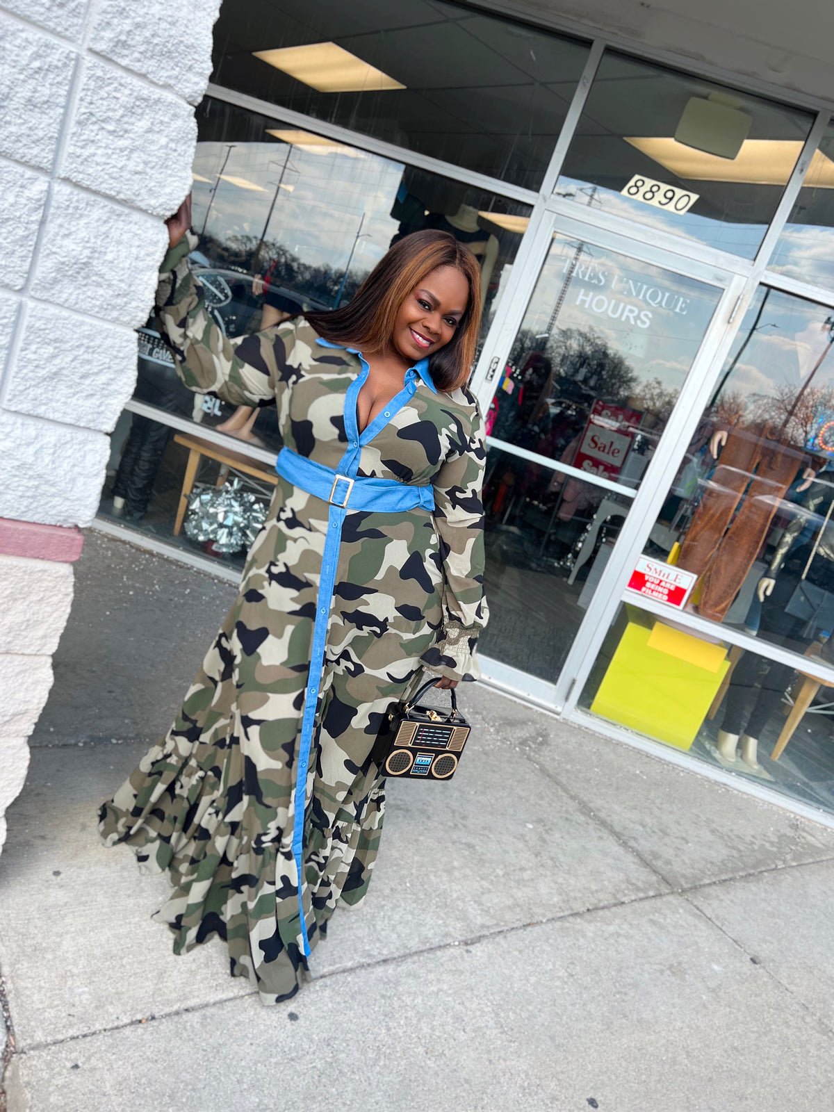 Maxi Commander Dress-Dresses-Tres Unique Boutique-Miss Army-1Xl-Tres Unique Boutique