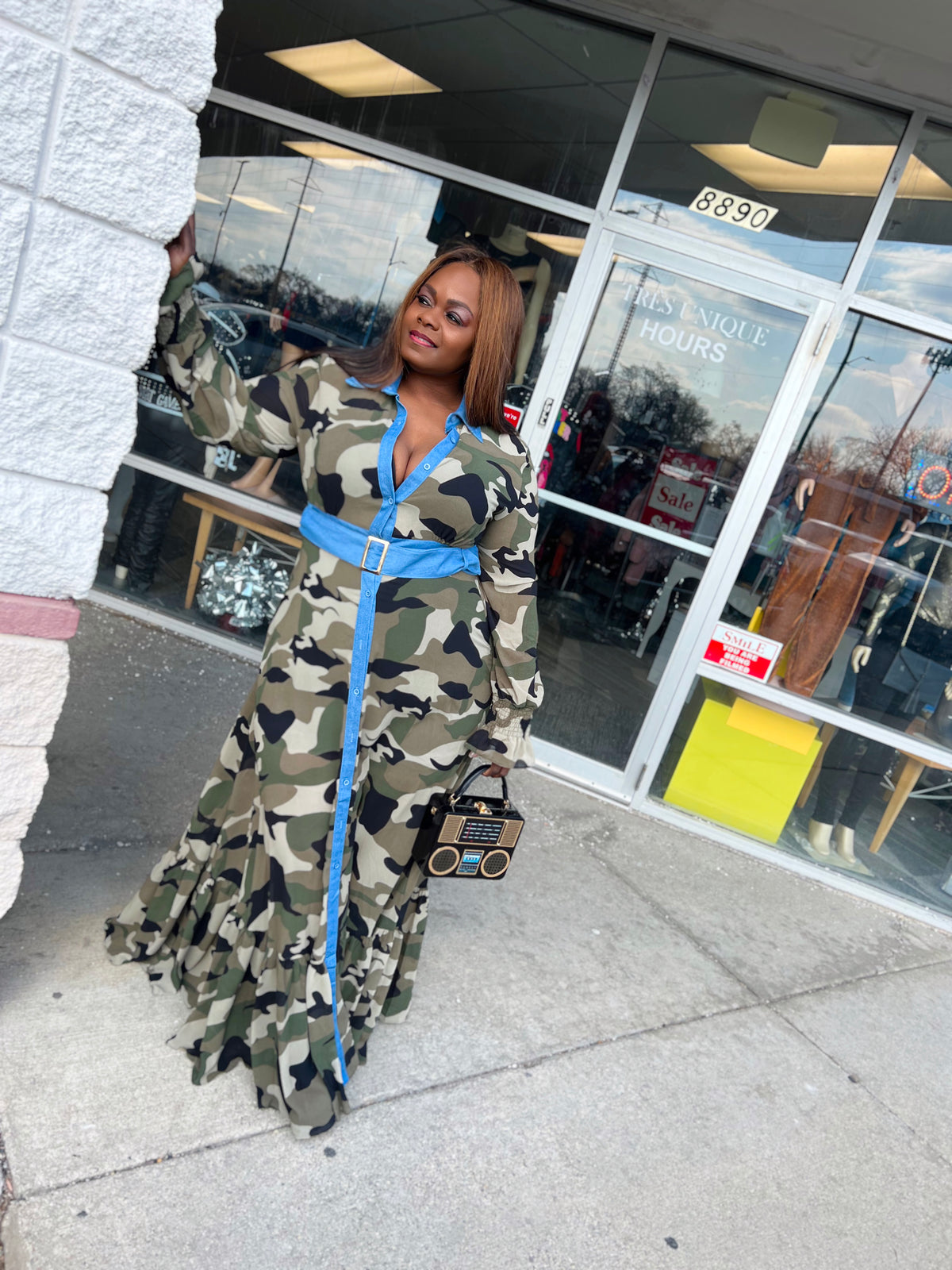 Maxi Commander Dress-Dresses-Tres Unique Boutique-Miss Army-1Xl-Tres Unique Boutique