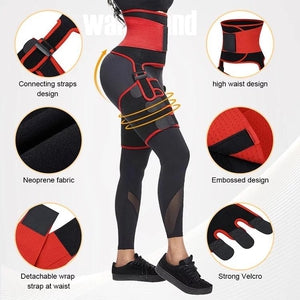 Thigh / Waist Trainer-Shapewear-Tres Unique Inc.-Red / Black-3XL-Tres Unique Boutique