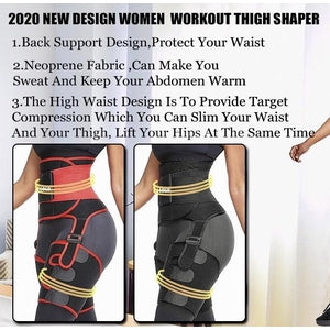 Thigh / Waist Trainer-Shapewear-Tres Unique Inc.-Red / Black-3XL-Tres Unique Boutique