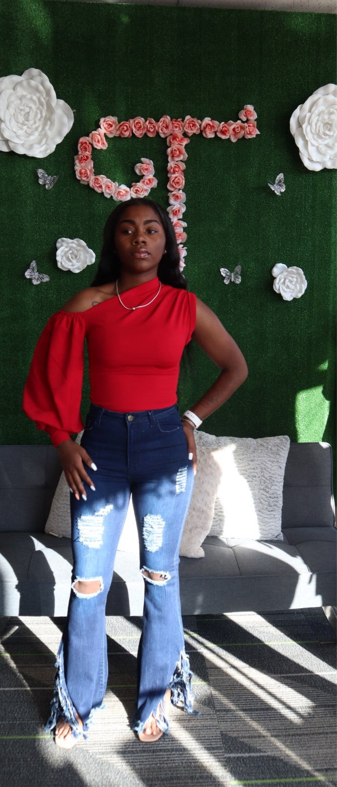 One Sided Top-Clothing-Tres Unique Boutique-S-RED-Tres Unique Boutique