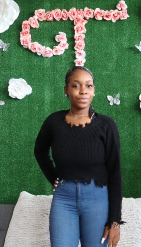 Sweet Distressed Sweater-Tres Unique Boutique-S-Black-Tres Unique Boutique