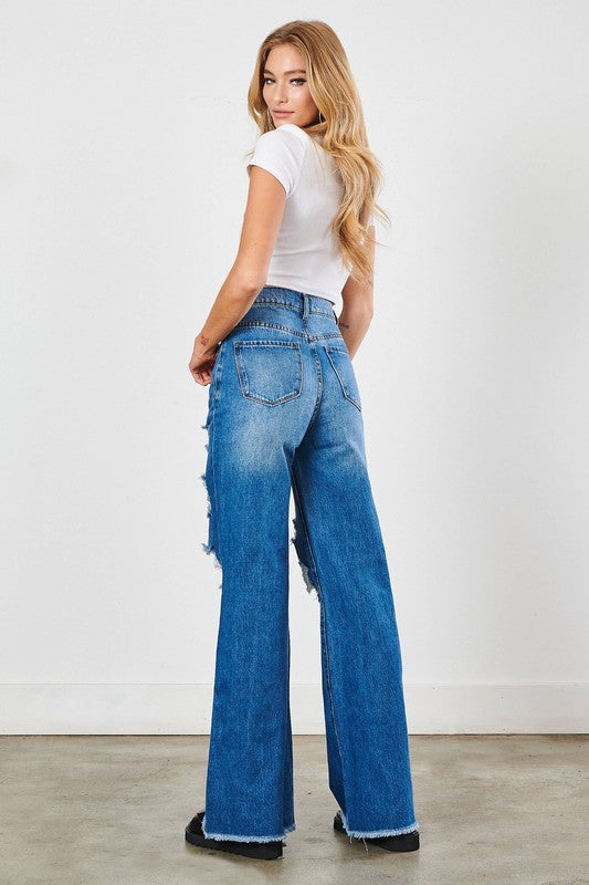 Nadia Distressed Wide leg