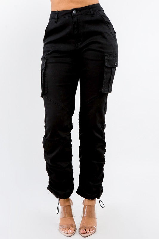 SHIRRED HIGH WAIST JOGGERS